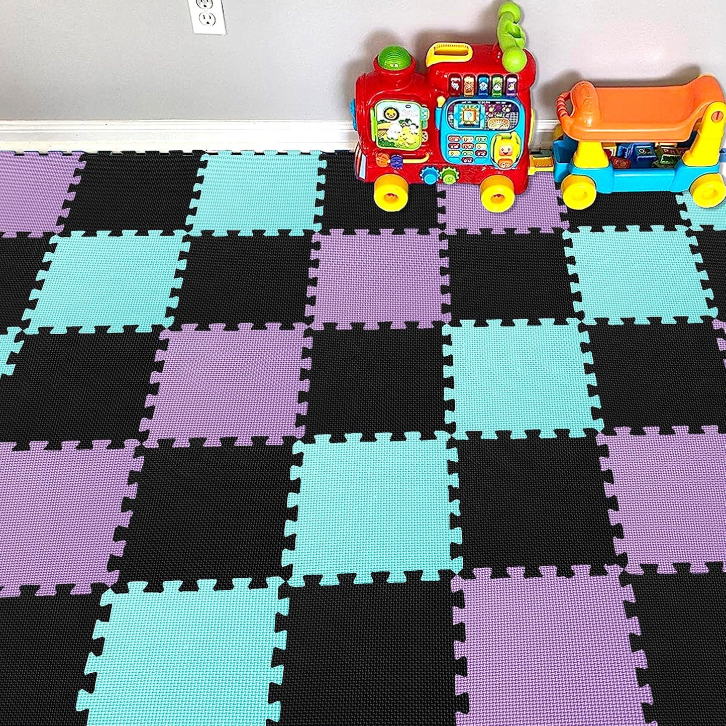 YIMINYUER® 25 Tiles (30cm×30cm×1cm Each Tile) Baby Soft Puzzle Play Mats, Kids Thick EVA Foam Floor, Toddlers & Children's Soft Interlocking Mat R04R08R11G301025