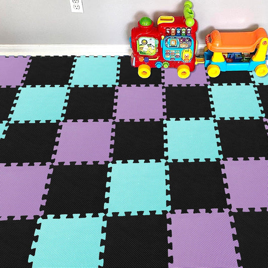 YIMINYUER® 25 Tiles (30cm×30cm×1cm Each Tile) Baby Soft Puzzle Play Mats, Kids Thick EVA Foam Floor, Toddlers & Children's Soft Interlocking Mat R04R08R11G301025