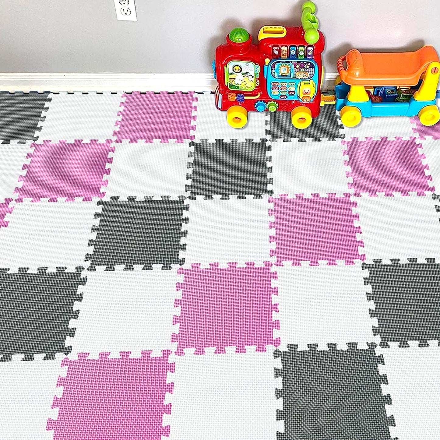 YIMINYUER® 25 Tiles (30cm×30cm×1cm Each Tile) Baby Soft Puzzle Play Mats, Kids Thick EVA Foam Floor, Toddlers & Children's Soft Interlocking Mat R01R03R12G301025