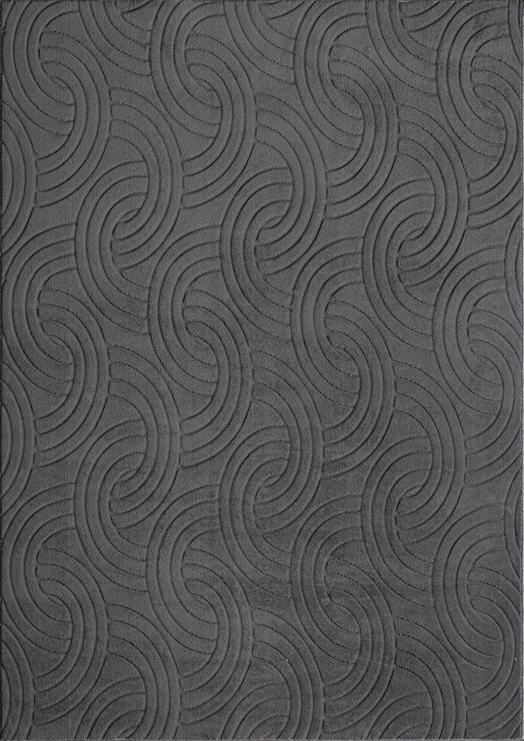 Non-Slip Washable 5x7 Area Rugs for Living Room Bedroom, Ultra Soft Bedside Rug, Indoor Floor Carpet for Kids Girls and Boys, Dorms, Nursery Rooms, Non-Skid Area Rug, Circle Anthracite Grey, 5'x7'