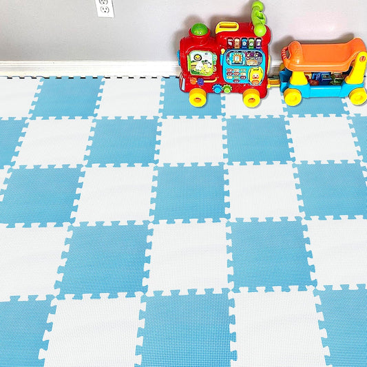 YIMINYUER® 25 Tiles (30cm×30cm×1cm Each Tile) Baby Soft Puzzle Play Mats, Kids Thick EVA Foam Floor, Toddlers & Children's Soft Interlocking Mat R01R07G301025
